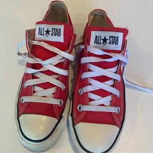 Converse All Star Red Canvas Sneakers Retro Streetwear Low Tops Women’s Sz 6